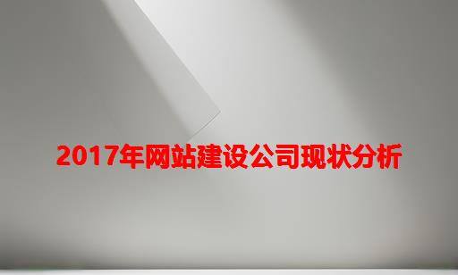 2017年网站建设公司现状分析