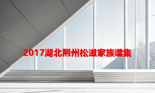 2017湖北荆州松滋家族谱集