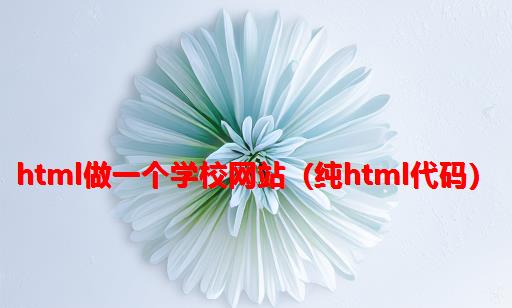 HTML做一个学校网站（纯html代码）