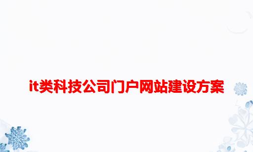 IT类科技公司门户网站建设方案