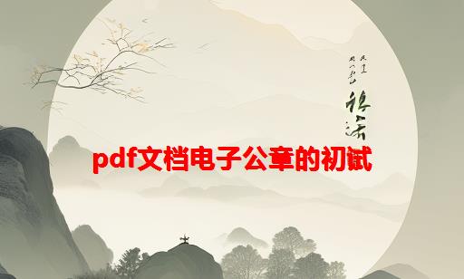 PDF文档电子公章的初试