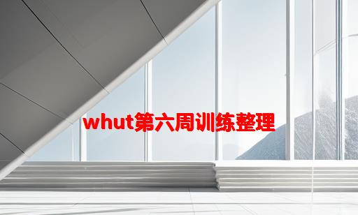 WHUT第六周训练整理