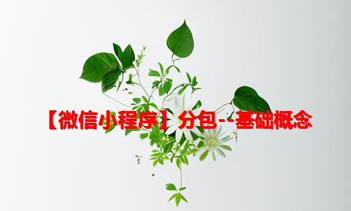 【微信小程序】分包--基础概念