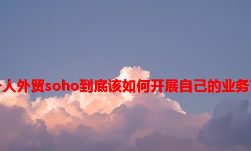 个人外贸SOHO到底该如何开展自己的业务？