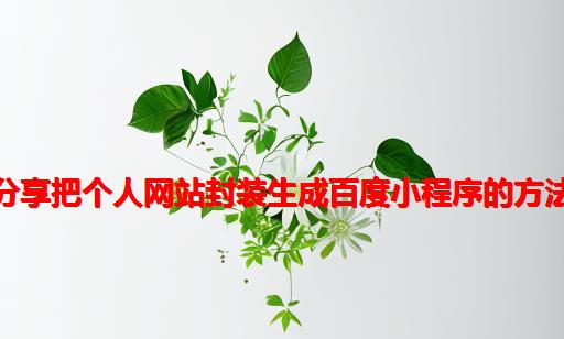 分享：把个人网站封装生成百度小程序的方法