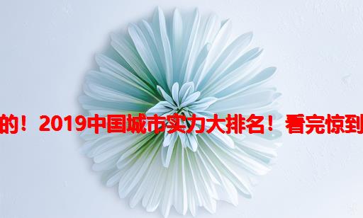 刚出的！2019中囯城市实力大排名！看完惊到了！