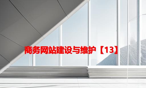 商务网站建设与维护【13】