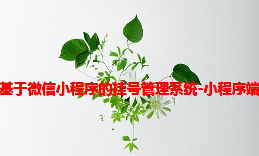 基于微信小程序的挂号管理系统-小程序端