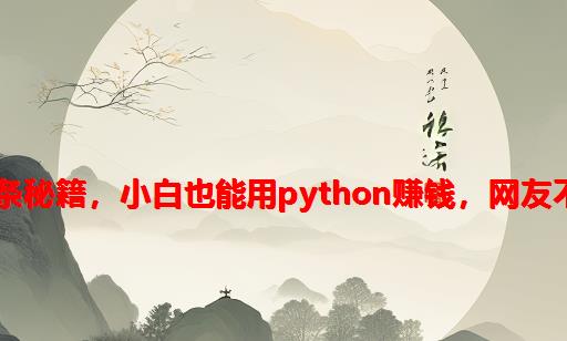 大佬分享9条秘籍，小白也能用Python赚钱，网友：不早说！(3)