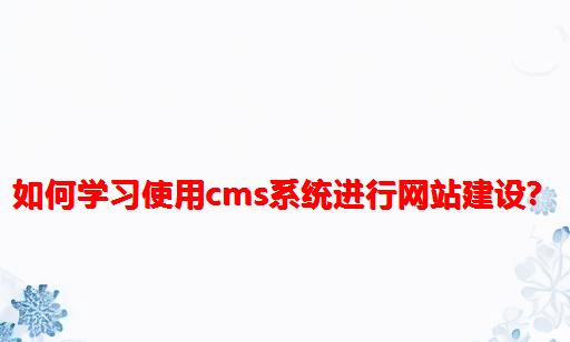 如何学习使用CMS系统进行网站建设？