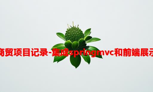 智能商贸项目记录-集成SpringMVC和前端展示数据