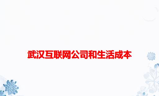 武汉互联网公司和生活成本