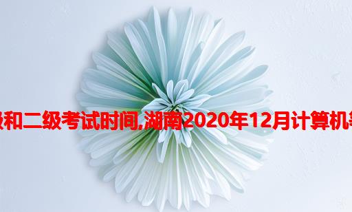 湖南省计算机一级和二级考试时间,湖南2020年12月计算机等级考试时间公布