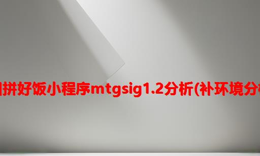 美团拼好饭小程序mtgsig1.2分析(补环境分析）