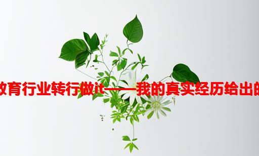 该如何从教育行业转行做IT——我的真实经历给出的偏门答案