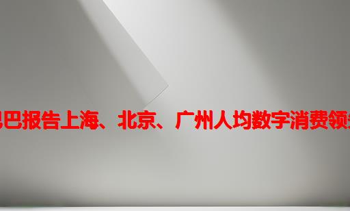 阿里巴巴报告：上海、北京、广州人均数字消费领先全国