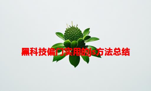 黑科技偏门实用的js方法总结